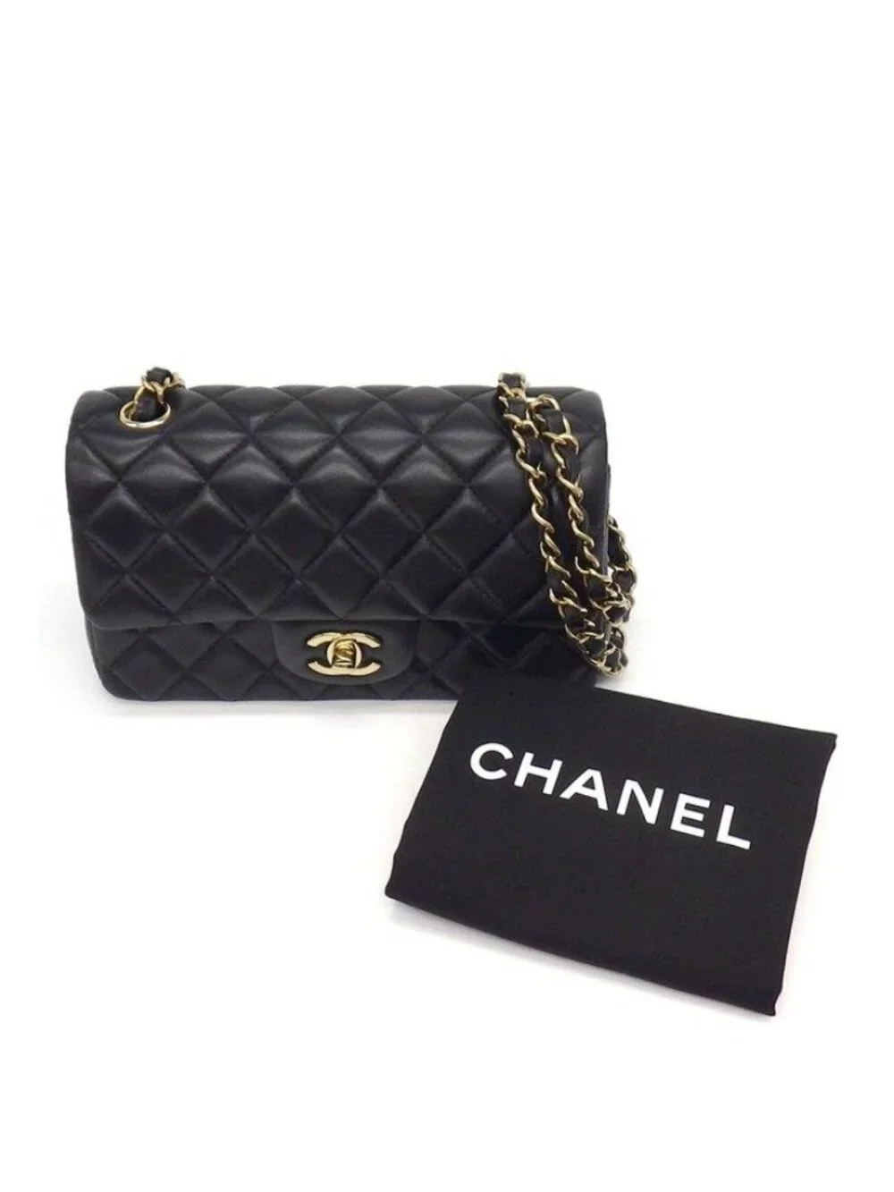 Chanel Shoulder Bag Quilted 20 Mini Classic Black Bordeaux Lambskin